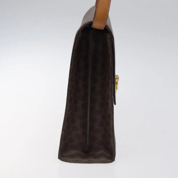 CELINE Macadam Canvas Shoulder Bag PVC Leather Brown Gold - Picture 5 of 16